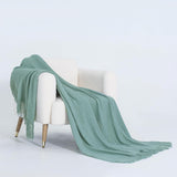 NNEDSZ Micro Plush Knitted Woven Throw Blanket - Seafoam