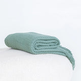 NNEDSZ Micro Plush Knitted Woven Throw Blanket - Seafoam