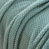 NNEDSZ Micro Plush Knitted Woven Throw Blanket - Seafoam