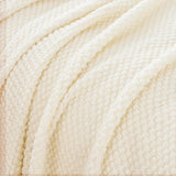 NNEDSZ Micro Plush Knitted Woven Throw Blanket - Snow