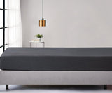NNEDSZ 100% Jersey Cotton Soft Stretchy Breathable Fitted Sheet - Black Marble - Single Size