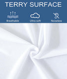 NNEDSZ Pillow Cover Protector - Waterproof Terry Toweling Bed Pillow Protector with Zipper Closure - Soft, Breathable, Hypoallergenic, Washable & Anti-Microbial Pillow Protectors - Pack of 2