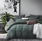 NNEDSZ 100% Jersey Cotton Quilt Cover Set - Green - Single