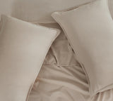 NNEDSZ Vintage Washed Microfibre Quilt Cover Set (2Pcs) - Linen - Single Size