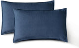 NNEDSZ Vintage Washed Microfibre Quilt Cover Set (2Pcs) - Navy - Single Size