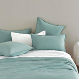 NNEDSZ Vintage Washed Microfibre Quilt Cover Set (2Pcs) - Seafoam - Single Size