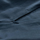 NNEDSZ 100% (2Pcs) Cotton Vintage Washed Bed Quilt Cover Set - Dark Indigo - Single
