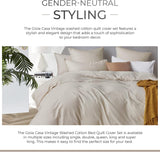 NNEDSZ 100% Cotton Vintage Washed Bed Quilt Cover Set (2Pcs) - Natural - Single