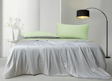 NNEDSZ Ice Cooling Reversible Summer Comforter Blanket (Green and Grey, Single/Double)