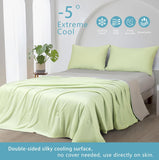 NNEDSZ Ice Cooling Reversible Summer Comforter Blanket (Green and Grey, Single/Double)