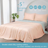 NNEDSZ Ice Cooling Reversible Summer Comforter Blanket (Orange and Blue, Single/Double)