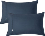 NNEDSZ Vintage Washed 100% Cotton Sheet Set with 1 Pillowcases - Dark Indigo -Single