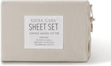 NNEDSZ Vintage Washed 100% Cotton Sheet Set with 1 Pillowcases - Natural - Single