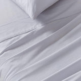 NNEDSZ Vintage Washed 100% Cotton Sheet Set with 1 Pillowcases - Silver - Single