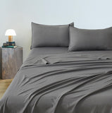 NNEDSZ Vintage Washed Microfibre Sheet Set with 1 Pillowcase - Grey - Single