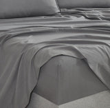 NNEDSZ Vintage Washed Microfibre Sheet Set with 1 Pillowcase - Grey - Single