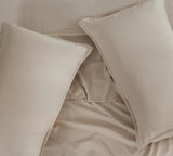 NNEDSZ Vintage Washed Microfibre Sheet Set with 1 Pillowcase - Linen - Single
