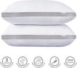NNEDSZ Bamboo Cooling Pillows Twin Pack - Luxury Plush Down-Like Microfibre Pillows for Bedding - Ultra Soft, Comfy & Breathable Standard Pillows