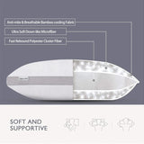 NNEDSZ Bamboo Cooling Pillows Twin Pack - Luxury Plush Down-Like Microfibre Pillows for Bedding - Ultra Soft, Comfy & Breathable Standard Pillows