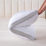 NNEDSZ Bamboo Cooling Pillows Twin Pack - Luxury Plush Down-Like Microfibre Pillows for Bedding - Ultra Soft, Comfy & Breathable Standard Pillows