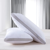 NNEDSZ Bamboo Cooling Pillows Twin Pack - Luxury Plush Down-Like Microfibre Pillows for Bedding - Ultra Soft, Comfy & Breathable Standard Pillows
