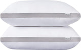 NNEDSZ Bamboo Cooling Pillows Twin Pack - Luxury Plush Down-Like Microfibre Pillows for Bedding - Ultra Soft, Comfy & Breathable Standard Pillows