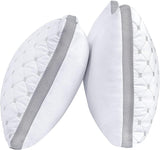 NNEDSZ Premium Bamboo Cooling Twin Pack Plush Down-Like Pillows - Medium to High Profile (2PCS) - with Free 2 Quilted Pillow Protectors (Improved Version)