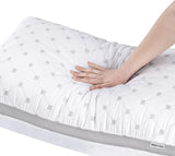 NNEDSZ Premium Bamboo Cooling Twin Pack Plush Down-Like Pillows - Medium to High Profile (2PCS) - with Free 2 Quilted Pillow Protectors (Improved Version)
