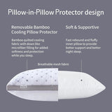 NNEDSZ Premium Bamboo Cooling Twin Pack Plush Down-Like Pillows - Medium to High Profile (2PCS) - with Free 2 Quilted Pillow Protectors (Improved Version)