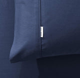 NNEDSZ Bamboo Cotton Blend All Season Bedding Set - Navy Blue - Double Size