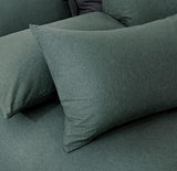 NNEDSZ 100% Jersey Cotton Quilt Cover Set - Green - Double