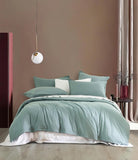 NNEDSZ Vintage Washed Microfibre Quilt Cover Set (3Pcs) - Seafoam - Double Size