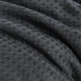 NNEDSZ 100% Premium Waffle Microfibre Quilt Cover Set (3Pcs) - Dark Grey - Double