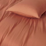 NNEDSZ 100% Cotton Vintage Washed Bed Quilt Cover Set (3Pcs) - Brick - Double Size