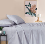 NNEDSZ Vintage Washed 100% Cotton Sheet Set with 2 Pillowcases - Silver - Double