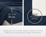 NNEDSZ Vintage Washed Microfibre Sheet Set with 2 Pillowcases - Navy - Double