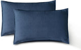 NNEDSZ Vintage Washed Microfibre Sheet Set with 2 Pillowcases - Navy - Double