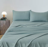 NNEDSZ Vintage Washed Microfibre Sheet Set with 2 Pillowcases - Seafoam - Double