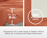 NNEDSZ Vintage Washed Microfibre Sheet Set with 2 Pillowcases - Terracotta - Double