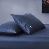 NNEDSZ Bamboo Cotton Blend All Season Bedding Set - Navy Blue - Queen Size