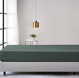 NNEDSZ 100% Jersey Cotton Soft Stretchy Breathable Fitted Sheet - Forest Green - Queen Size