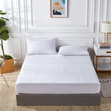 NNEDSZ 100% Ultra-Soft Cotton Quilted Anti-Microbial Mattress Cover Protector - White - Queen Size