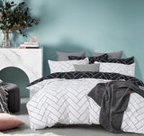NNEDSZ Print Microfibre Quilt Cover Set (3Pcs) - Ultra Soft, Comfy, Luxurious Duvet Cover with Zipper Closure - Elegant Design Quilt Cover Set for Bedding - Glen - Queen Size