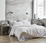 NNEDSZ Gioia Casa 100% French Flax Linen Vintage Washed Soft Quilt Cover Set - White - Queen
