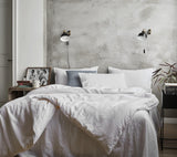 NNEDSZ Gioia Casa 100% French Flax Linen Vintage Washed Soft Quilt Cover Set - White - Queen