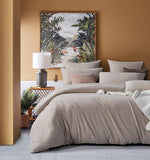 NNEDSZ 100% Jersey Cotton Quilt Cover Set - Natural - Queen