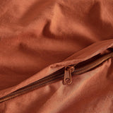 NNEDSZ Vintage Washed Microfibre Quilt Cover Set (3Pcs) - Terracotta - Queen Size