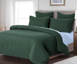 NNEDSZ 100% Premium Waffle Microfibre Quilt Cover Set (3Pcs) - Green - Queen