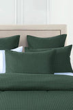 NNEDSZ 100% Premium Waffle Microfibre Quilt Cover Set (3Pcs) - Green - Queen