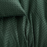 NNEDSZ 100% Premium Waffle Microfibre Quilt Cover Set (3Pcs) - Green - Queen